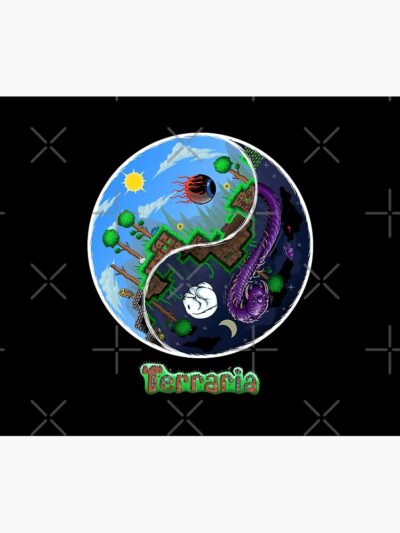 Alternative view of Terraria Game Night And Day Horror Design Tapestry
