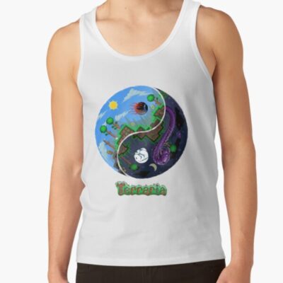 Alternative view of Terraria Game Night And Day Horror Design Tank Top