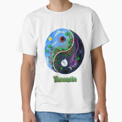 Alternative view of Terraria Game Night And Day Horror Design T-shirt