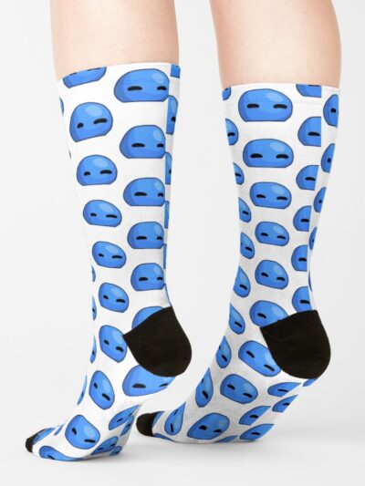 Alternative view of Sleepy Blue Terraria Slime Drawing Socks