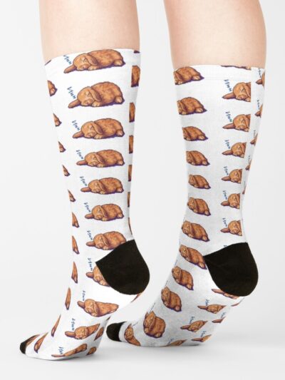 Alternative view of Terraria Sleepy Rabbit Pixel Art Socks